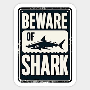 Vintage Beware of Shark Sticker